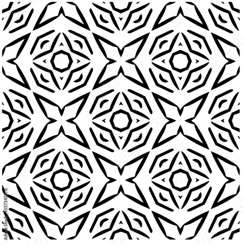 Vector pattern in geometric ornamental style. Black and white color.Seamless pattern.