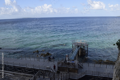 Glass bridge over the sea, the tourist area of ​​Tanjung Bira Indonesia. asia travel