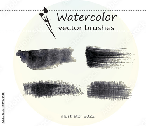 Collection of 4 brushes for illustrator imitation dry brush