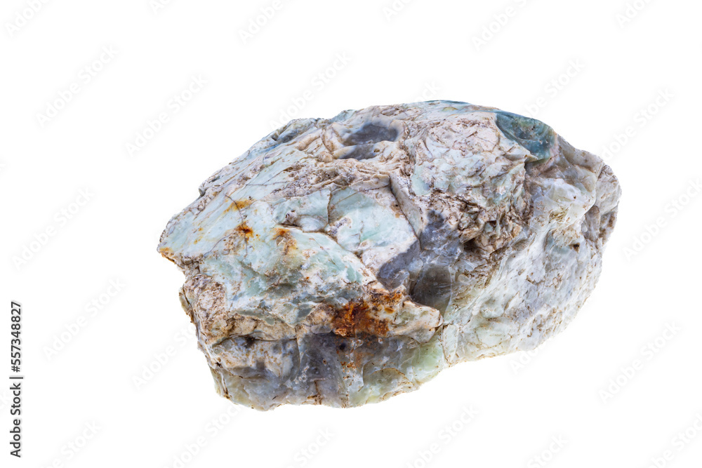 Green opal on a white background