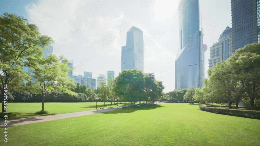 park in lujiazui financial centre, Shanghai, China park in lujiazui financial centre, Shanghai, China