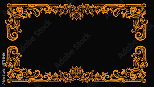 romantic classic engraved frame vector design, editable color