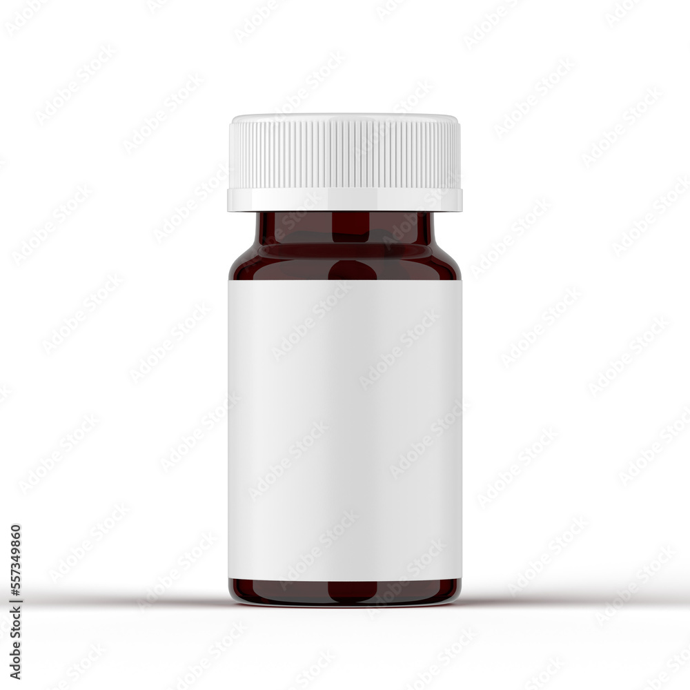 Amber Pills Bottle 3d Rendering Amber Pills Bottle 3d Rendering