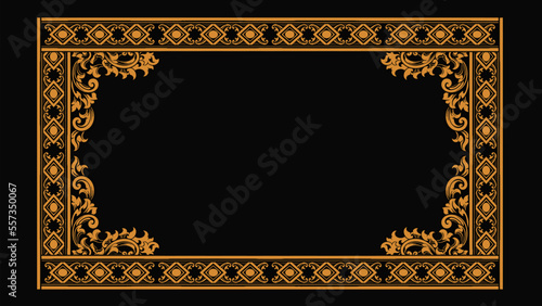 romantic classic engraved frame vector design, editable color