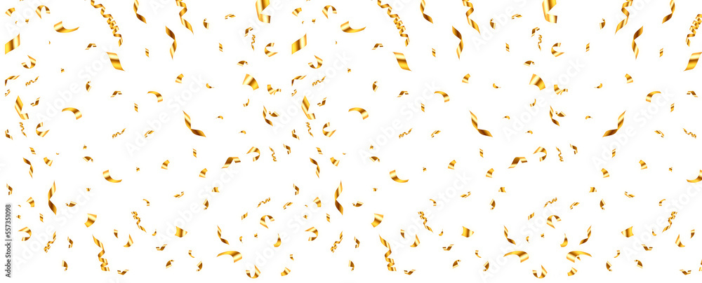 luxury golden confetti border element