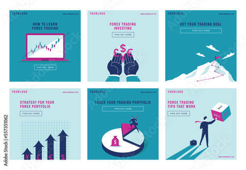 Financial investment post collection vector illustration