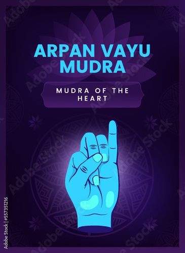 Arpan Vayu Mudra Hand Gesture - Vector illustration