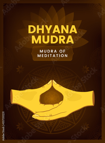 Dhyana Mudra Hand Gesture - Vector illustration