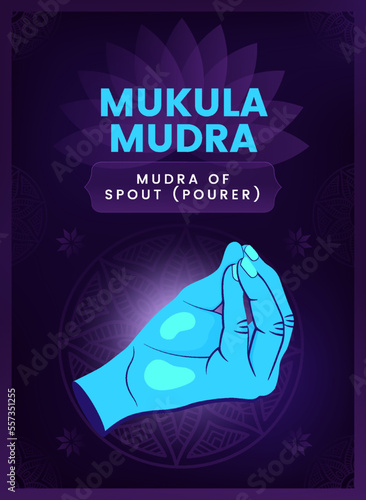 Mukula Mudra Hand Gesture - Vector illustration