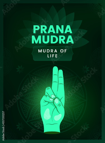 Prana Mudra Hand Gesture - Vector illustration