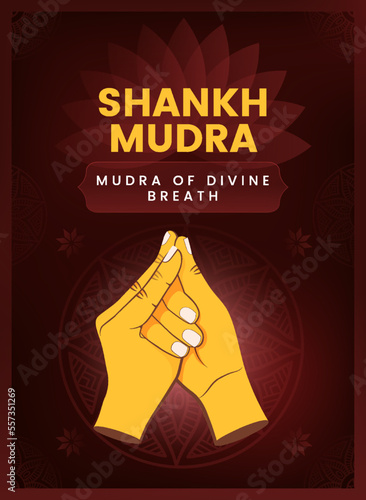 Shankh Mudra Hand Gesture - Vector illustration