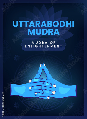 Uttarabodhi Mudra Hand Gesture - Vector illustration