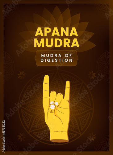 Apana Mudra Hand Gesture - Vector illustration