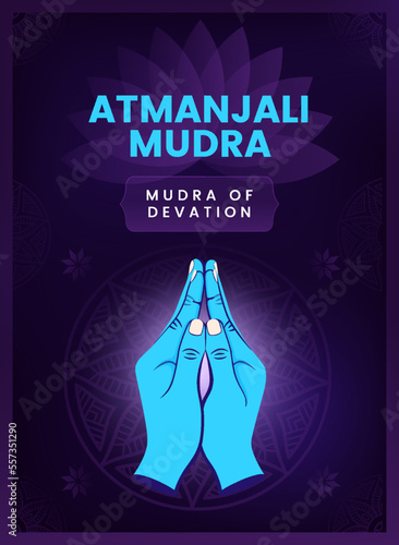 Atmanjali Mudra Hand Gesture - Vector illustration