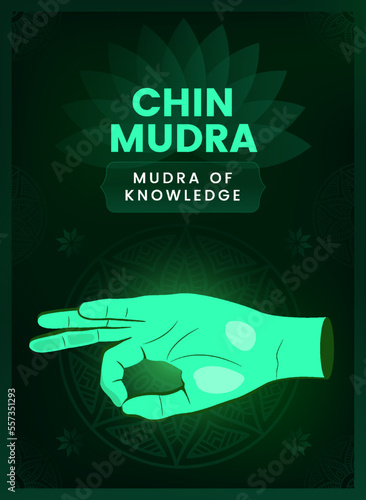 Chin Mudra Hand Gesture - Vector illustration