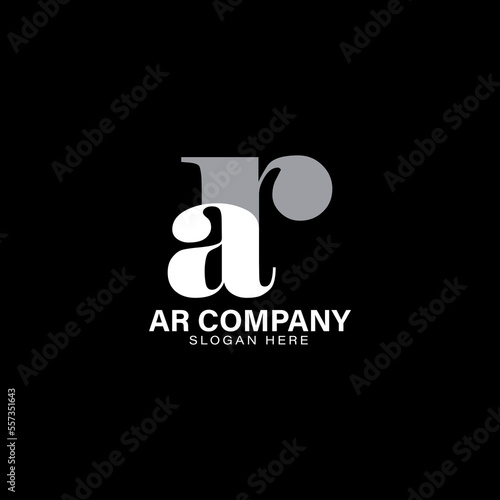 letter ar logo brand minimalist with symbol initial ab