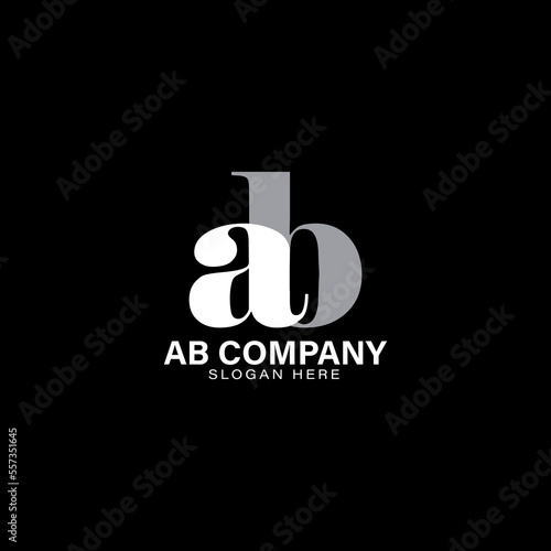 letter ab logo brand minimalist with symbol initial ab