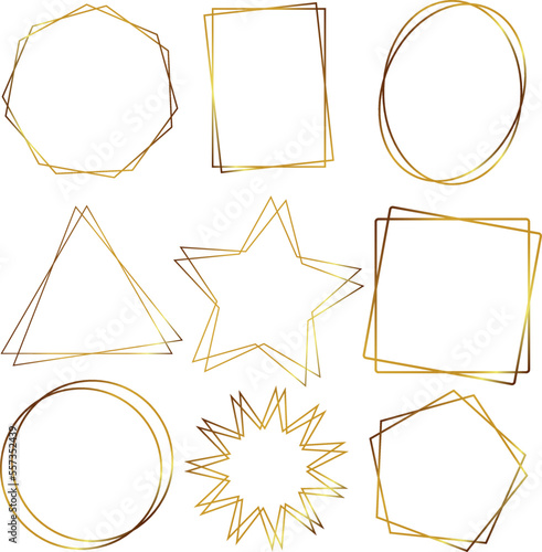 Set of minimalism gold frames