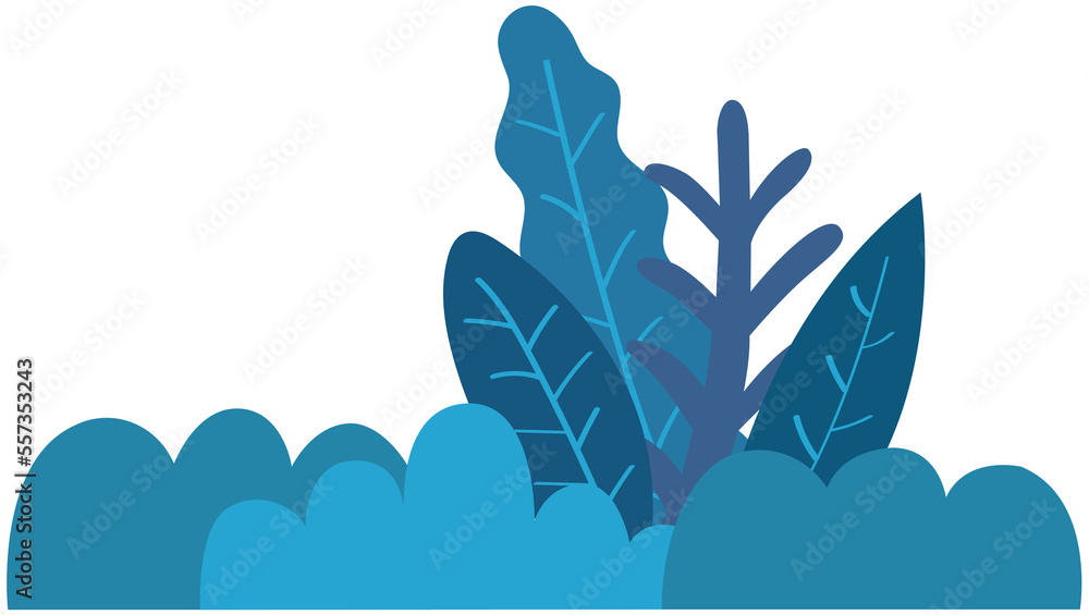 Dark blue grass and leaves Dark blue grass and leaves