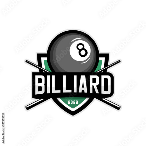 billiard, ball and stick logo illustration vector	