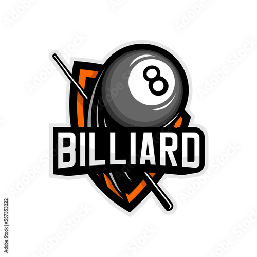 billiard, ball and stick logo illustration vector	