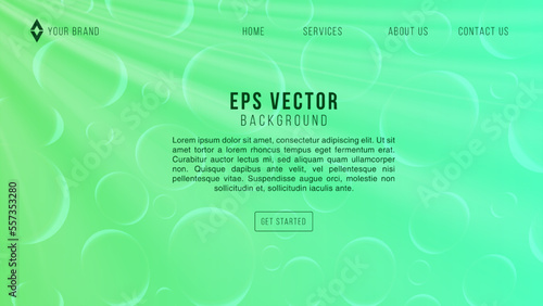 Green coral web page ocean banner design template vector