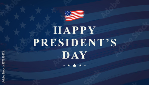 Happy Presidents Day background with USA Flag brush style