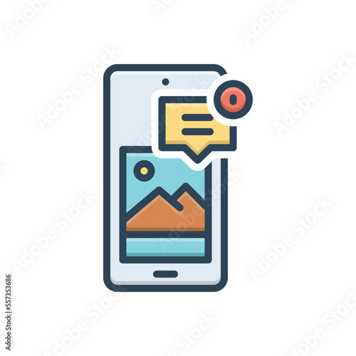 Color illustration icon for comment