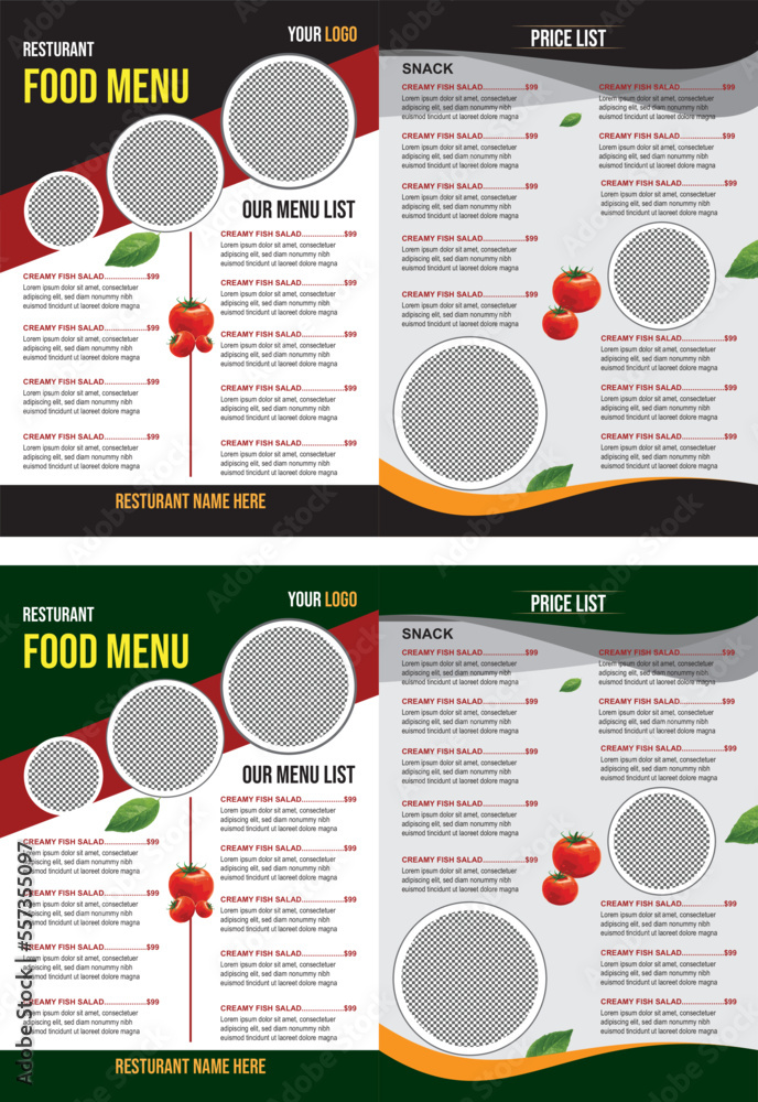 illustration bifold brochure restaurant food menu vector, EPS file illustration bifold brochure restaurant food menu vector, EPS file