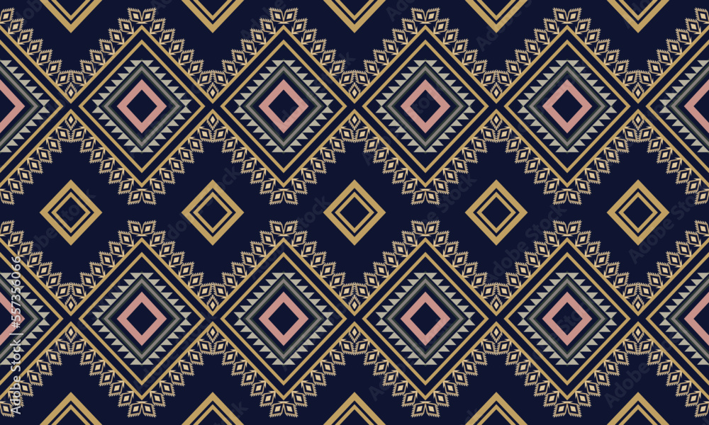 Abstract ethnic geometric flower pattern design pattern for background,fabric,wrapping,clothing,carpet,wallpaper,clothing,wrapping,batik,fabric