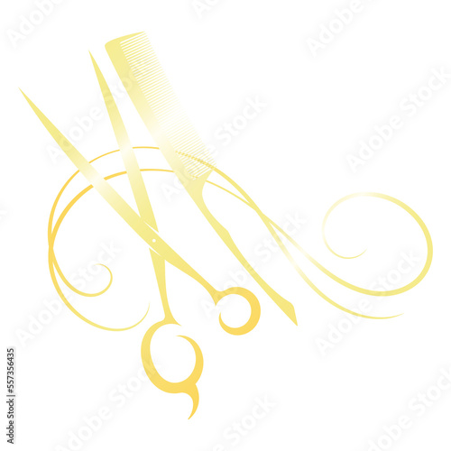 Quadro em tela Gold design for beauty and hair salon