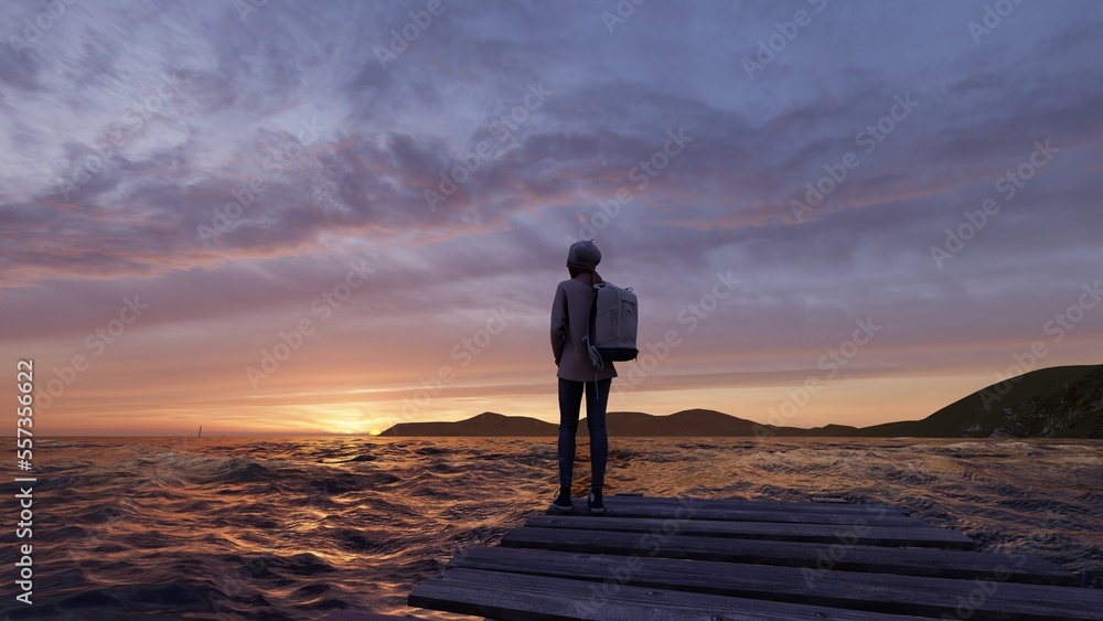 person stand with beautiful ocean view