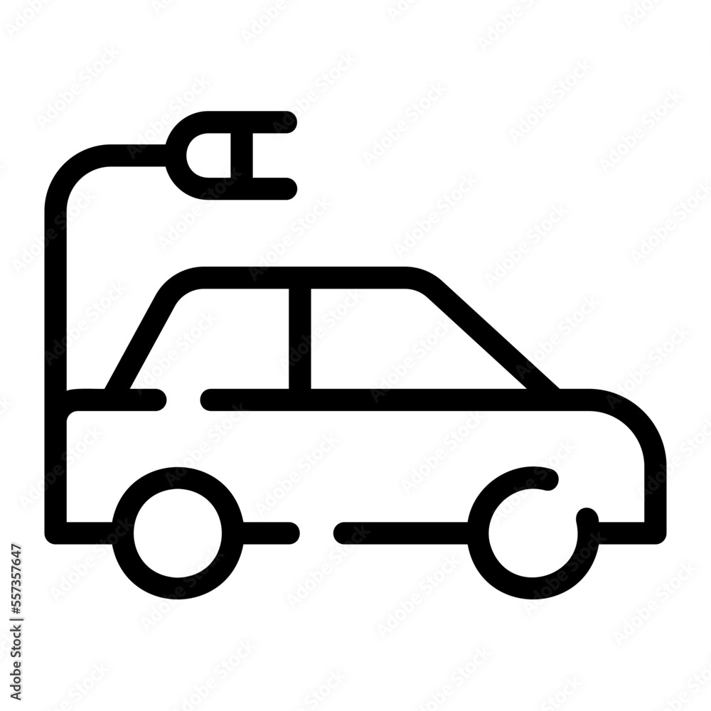 electric car line icon electric car line icon
