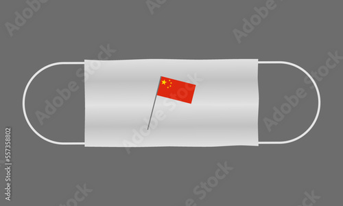 Covid in China. Mask mode. Vector illustration