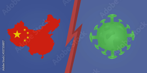 Coronavirus in China. Epidemic. Vector illustration photo