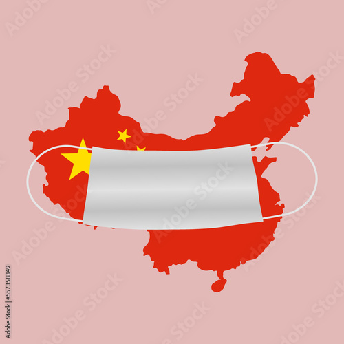 Mask mode. Coronavirus in China. Vector