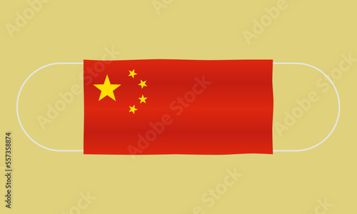 Mask regime in China. Covid. Vector illustration