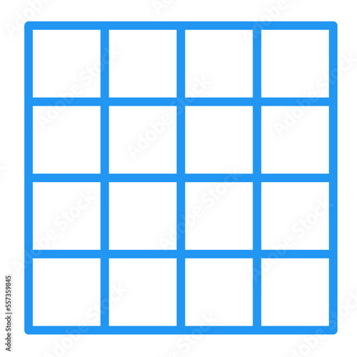 4x4 grid icon, 4x4 square grid icon