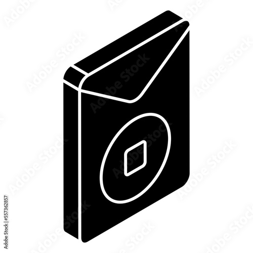 Conceptual flat design icon of  envelope 