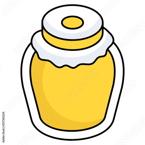 Conceptualizing flat design icon of jam bottle 