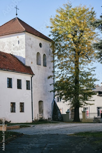 Plakat zabudowania klasztorne
