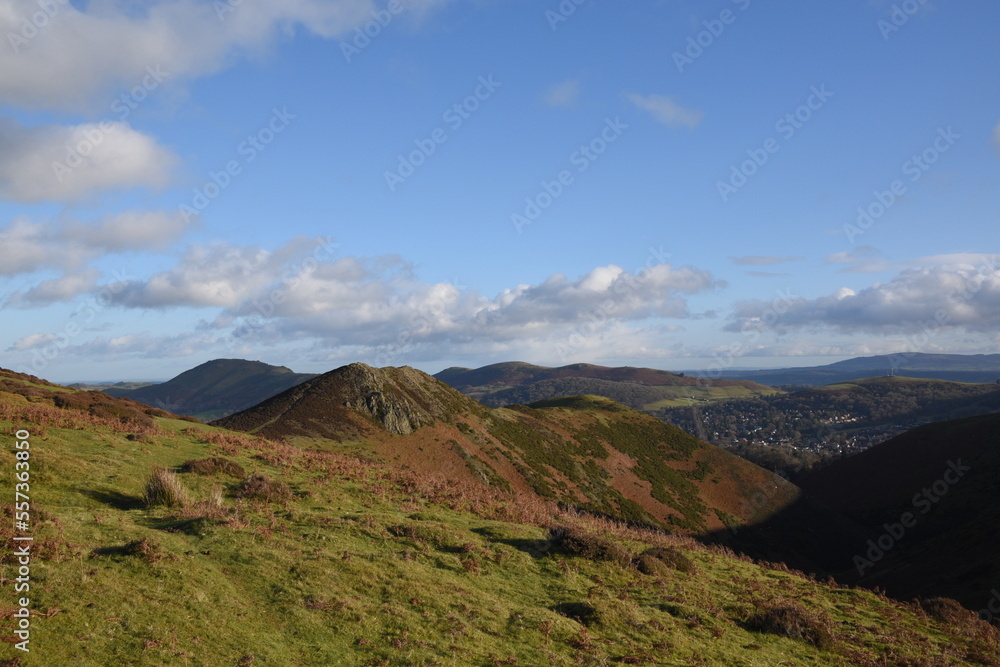 the rolling hills in Shropshire