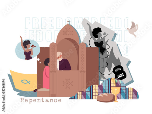 Repentance Flat Collage Composition