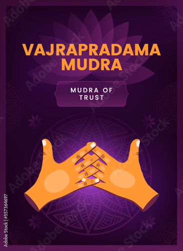 Vajrapradama Mudra Hand Gesture - Vector illustration