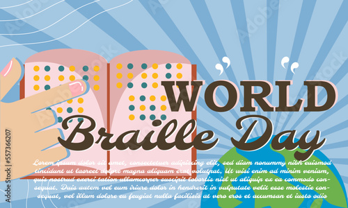 World Braille day, design suitable for banner, poster, vector illustration.