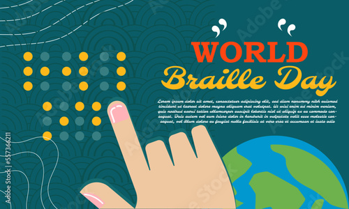 World Braille day, design suitable for banner, poster, vector illustration.