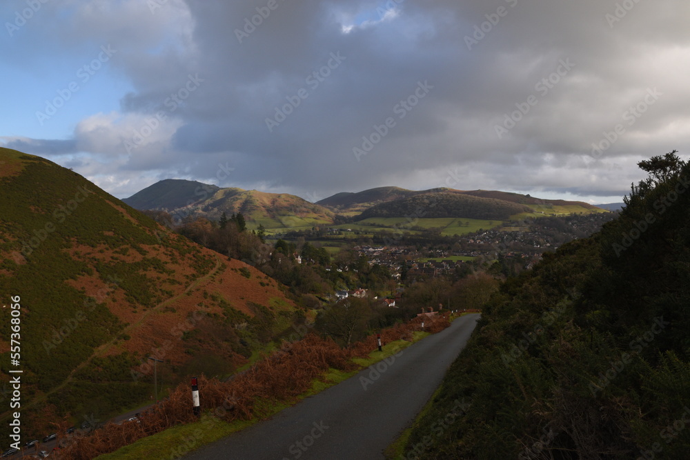 the rolling hills in Shropshire