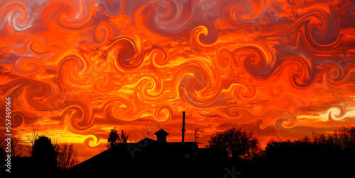 Hot sky, conceptual composite image