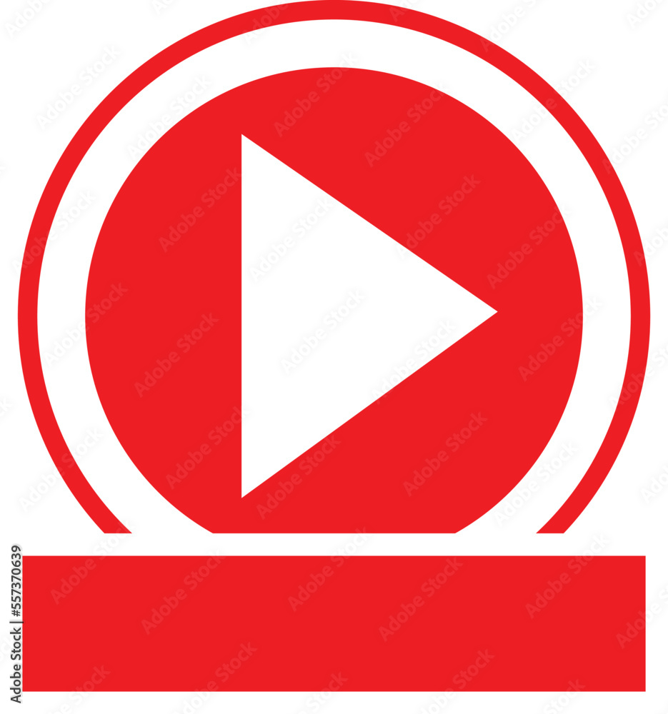 Live video stream play button shape. Round broadcasting icon vector illustration Live video stream play button shape. Round broadcasting icon vector illustration