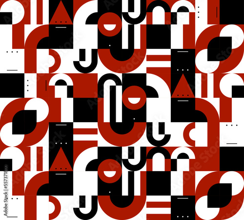 Abstract vector geometric pattern design in Bauhaus style